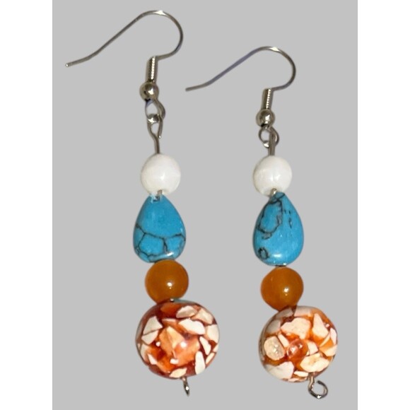 Handmade Boho Lampwork Glass Earrings Dangle Hook Beads Artisan Gift Lot 10 - Picture 8 of 11